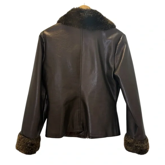 vtg bb dakota Womens Brown penny lane jacket Y2K Faux Leather Size Medium Boho - Picture 3 of 16